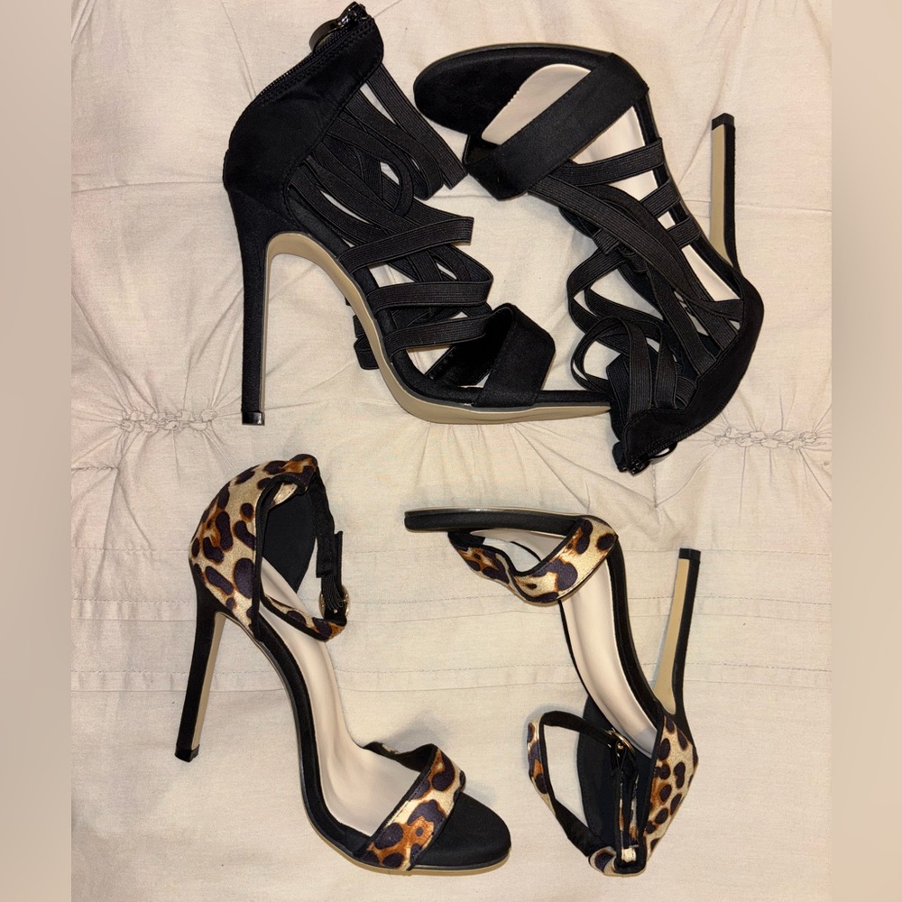 Bundle of 2 Chic Black and Brown High Stiletto Heels